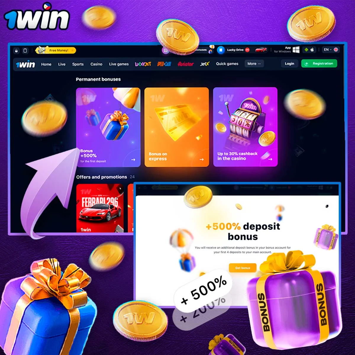 1win welcome bonus information