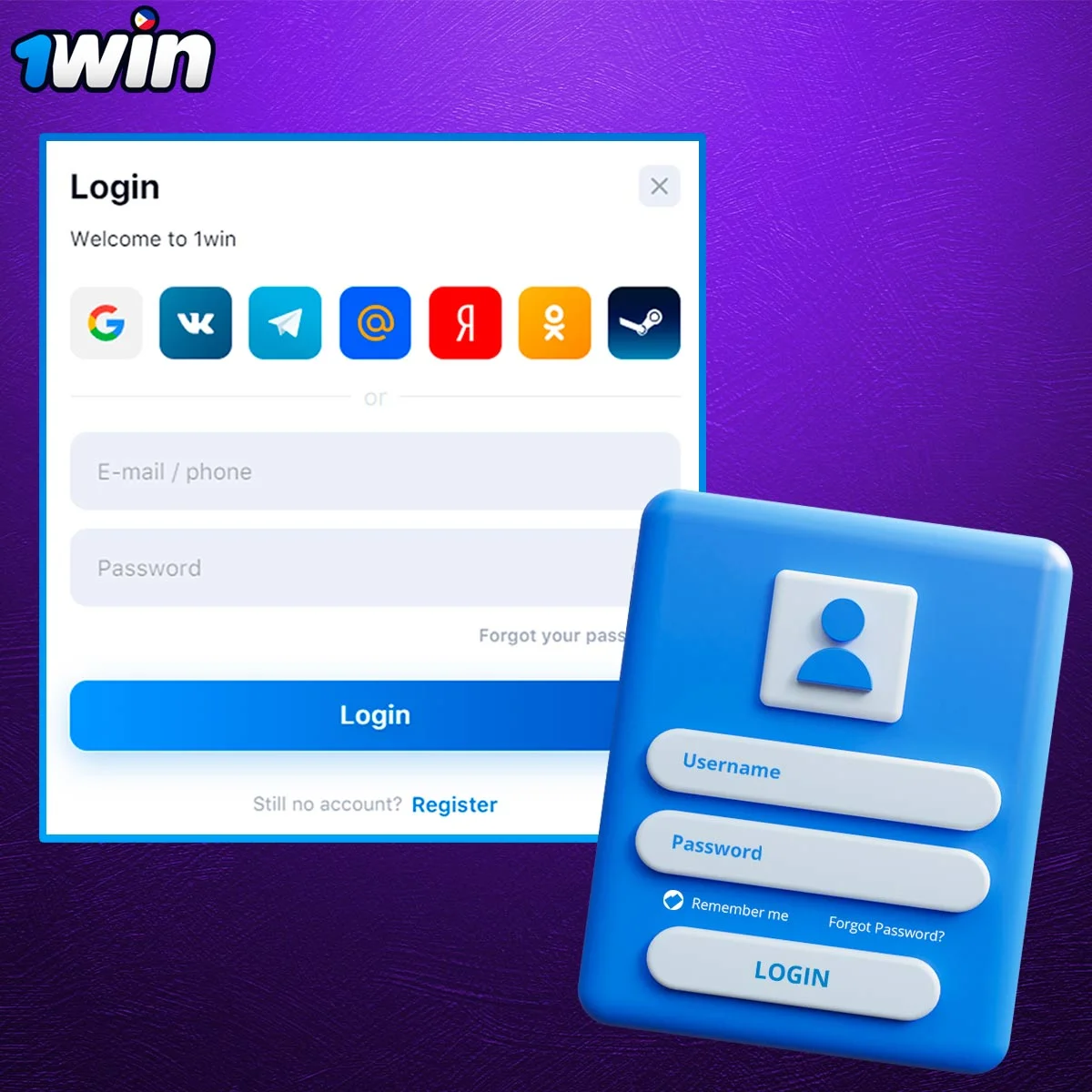 1Win account login instructions