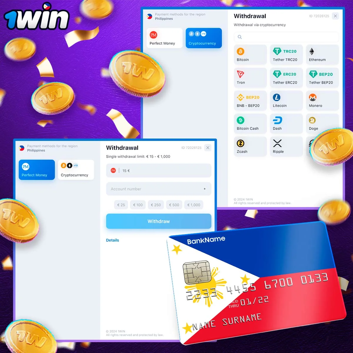 Information on how to withdraw bonus funds on 1Win