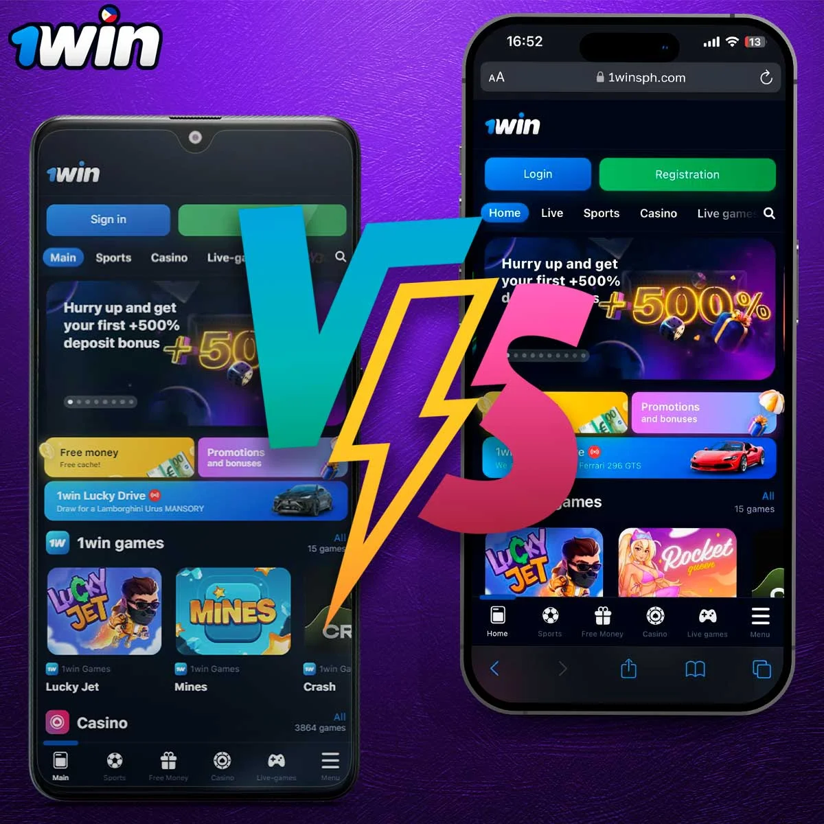 Comparison of 1Win mobile version and mobile app