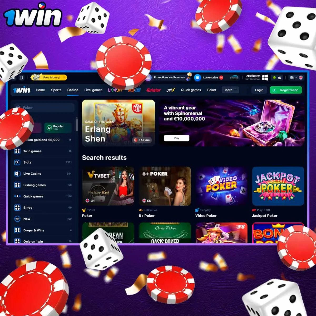 Information about Poker at 1Win Casino